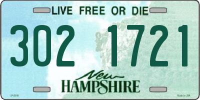 NH license plate 3021721