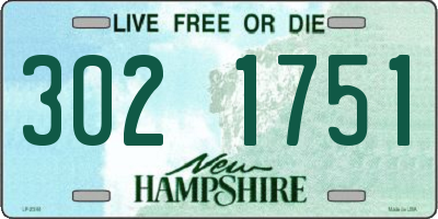 NH license plate 3021751