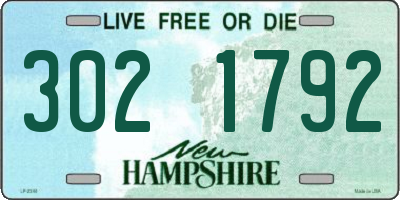 NH license plate 3021792