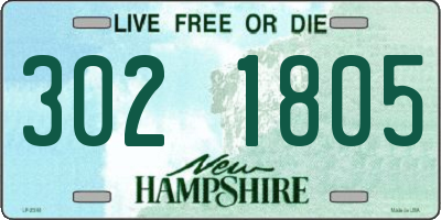 NH license plate 3021805
