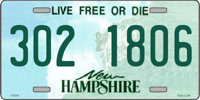 NH license plate 3021806
