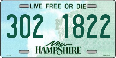 NH license plate 3021822
