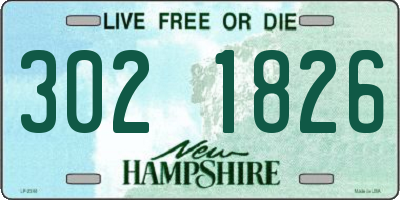 NH license plate 3021826