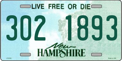 NH license plate 3021893
