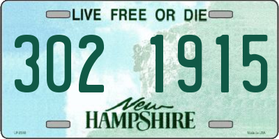 NH license plate 3021915