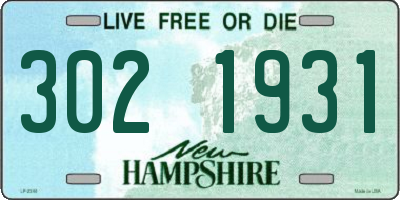 NH license plate 3021931