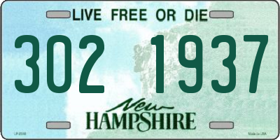 NH license plate 3021937