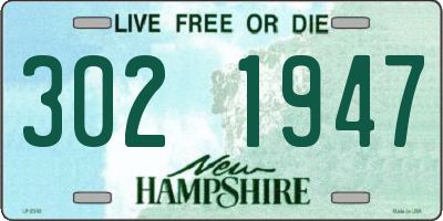 NH license plate 3021947
