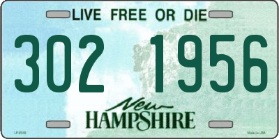 NH license plate 3021956