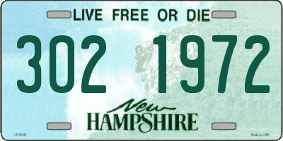 NH license plate 3021972
