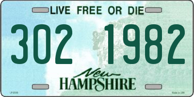 NH license plate 3021982