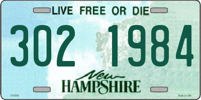 NH license plate 3021984