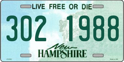 NH license plate 3021988