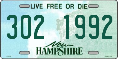 NH license plate 3021992