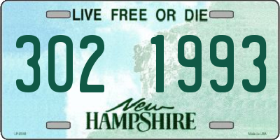 NH license plate 3021993
