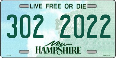 NH license plate 3022022