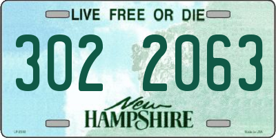 NH license plate 3022063