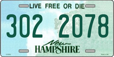 NH license plate 3022078