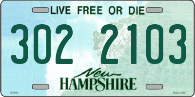 NH license plate 3022103