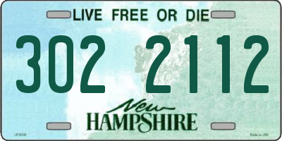 NH license plate 3022112