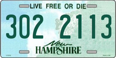 NH license plate 3022113