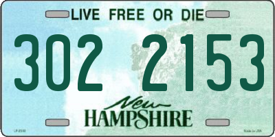 NH license plate 3022153