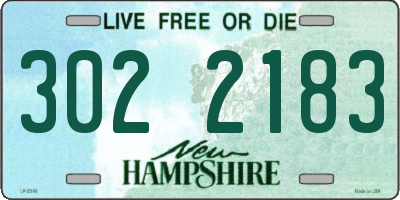 NH license plate 3022183