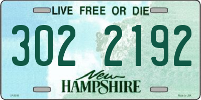 NH license plate 3022192