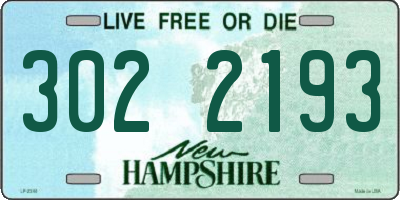 NH license plate 3022193