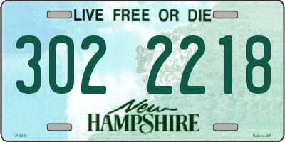 NH license plate 3022218