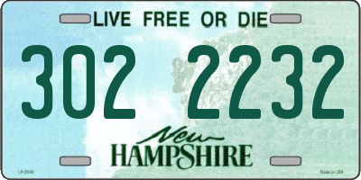 NH license plate 3022232