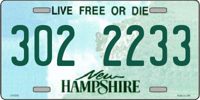NH license plate 3022233