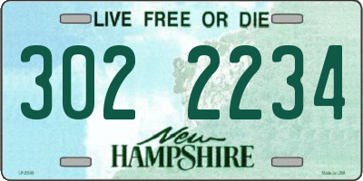 NH license plate 3022234