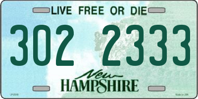 NH license plate 3022333