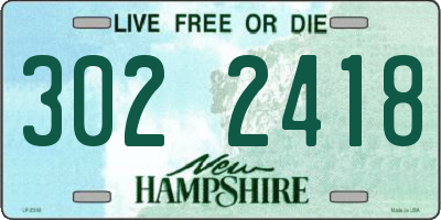 NH license plate 3022418