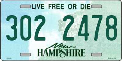 NH license plate 3022478