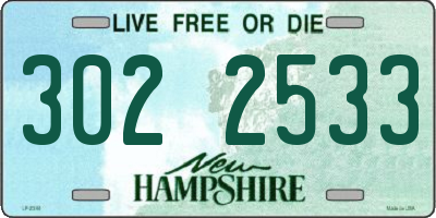 NH license plate 3022533
