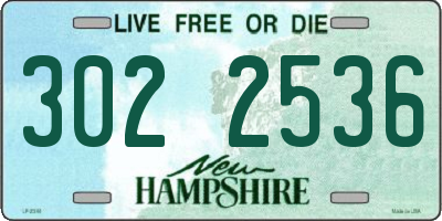 NH license plate 3022536