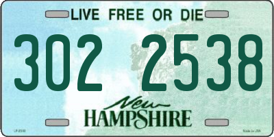 NH license plate 3022538