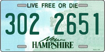 NH license plate 3022651