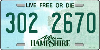 NH license plate 3022670