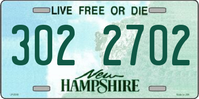 NH license plate 3022702