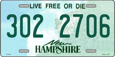 NH license plate 3022706