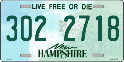 NH license plate 3022718