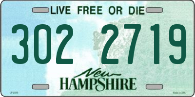 NH license plate 3022719