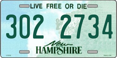 NH license plate 3022734