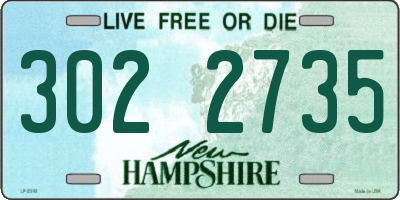 NH license plate 3022735