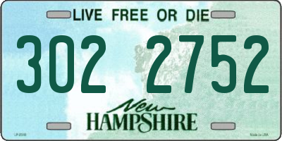 NH license plate 3022752