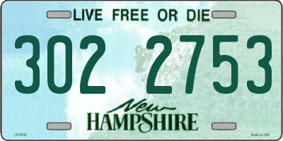 NH license plate 3022753