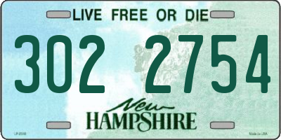 NH license plate 3022754